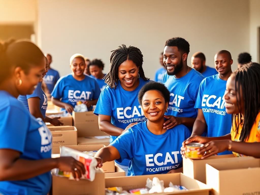 Volunteers feeding the community